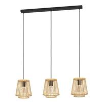 EGLO Hykeham Hanglamp - E27 - 91 cm - Zwart|Hout