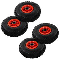 Steekwagenwielen 4 st 3,00-4 (245x82) rubber - thumbnail