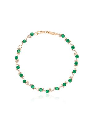 Suzanne Kalan bracelet tennis en or 18ct orné d'émeraude et de diamants