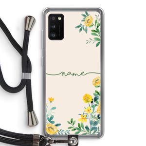 Gele bloemen: Samsung Galaxy A41 Transparant Hoesje met koord