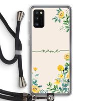 Gele bloemen: Samsung Galaxy A41 Transparant Hoesje met koord