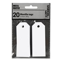 Creativ Company Manilla Labels Wit , 20st. - thumbnail