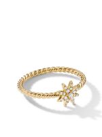 David Yurman bague Petite Starburst Station en or 18ct sertie de diamants - thumbnail