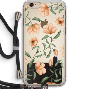 Peachy flowers: iPhone 6 PLUS / 6S PLUS Transparant Hoesje met koord