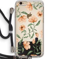 Peachy flowers: iPhone 6 PLUS / 6S PLUS Transparant Hoesje met koord