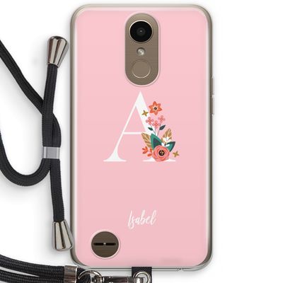 Pink Bouquet: LG K10 (2017) Transparant Hoesje met koord