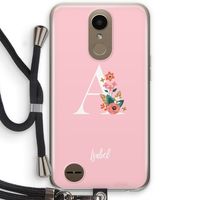 Pink Bouquet: LG K10 (2017) Transparant Hoesje met koord
