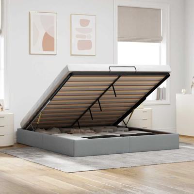 Bedframe zonder matras 160x200 cm stof lichtgrijs