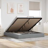 Bedframe zonder matras 160x200 cm stof lichtgrijs