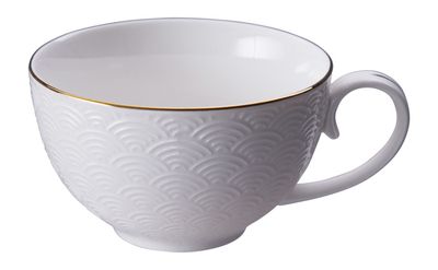 Porseleinen Kopje met Golvenpatroon - Tokyo Design Studio - Nippon White - 250ml