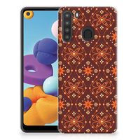 Samsung Galaxy A21 TPU bumper Batik Brown - thumbnail