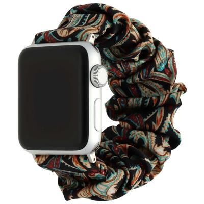 Apple Watch Nylon Scrunchie Band - Zwart Gekleurd - 44, 45, 46 & 49mm Apple Watch Nylon Scrunchie Band - Zwart Gekleurd - 44, 45, 46 & 49mm