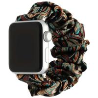 Apple Watch Nylon Scrunchie Band - Zwart Gekleurd - 44, 45, 46 & 49mm Apple Watch Nylon Scrunchie Band - Zwart Gekleurd - 44, 45, 46 & 49mm