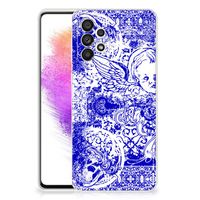 Silicone Back Case Samsung Galaxy A73 5G Angel Skull Blauw