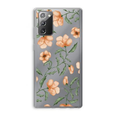 Peachy flowers: Samsung Galaxy Note 20 / Note 20 5G Transparant Hoesje