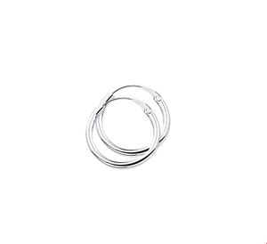 Oorringen Ronde Buis zilver 2 x 17 mm