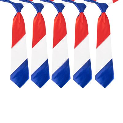 Stropdas Holland thema - 5x - Nederlandse vlag - Koningsdag/supporters verkleed accessoires
