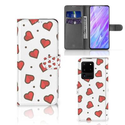 Samsung Galaxy S20 Ultra | Telefoon Hoesje | Hearts | Portemonnee hoesje
