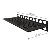 Schluter Shelf-W-S1 planchet - 30x11.5x0.5cm - inbouw - Rechthoek - Perforatie: Floral - gecoat donker antraciet sws1d5tsda