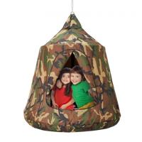 VEVOR Hanggrot Hangende tent met een capaciteit van 150 kg voor gebruik binnen en buiten Hangtas Sensorische schommelstoel met LED-lichtsnoeren 110 x 117 cm Hangende tent Hangstoel voor kinderen en volwassenen Camouflagekleur