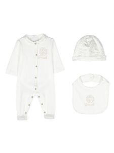 Roberto Cavalli Junior trousseau de naissance à logo brodé - Blanc