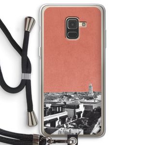 Marrakech Skyline : Samsung Galaxy A8 (2018) Transparant Hoesje met koord