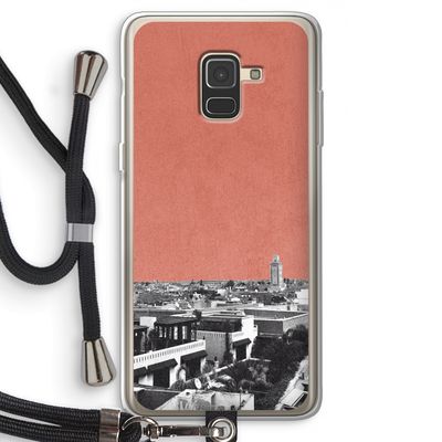 Marrakech Skyline : Samsung Galaxy A8 (2018) Transparant Hoesje met koord