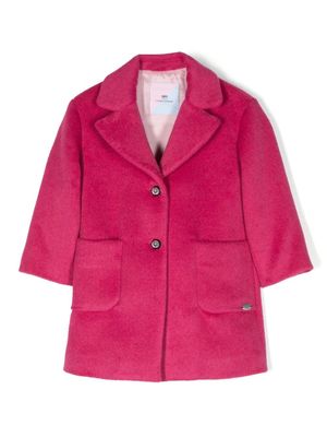 Chiara Ferragni Kids manteau boutonné à plaque logo - Rose
