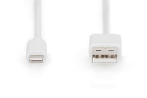 Digitus Apple iPad/iPhone/iPod Aansluitkabel [1x USB, USB-A 2.0 stekker - 1x Apple dock-stekker Lightning] 1.00 m Wit