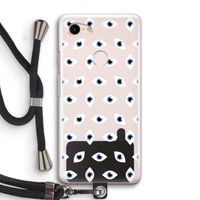 Eyes pattern: Pixel 3 Transparant Hoesje met koord