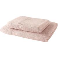 TODAY Set van 1 Badhanddoek 100% katoen 70x30 cm + 1 Badhanddoek 50x100 cm - Zandroos