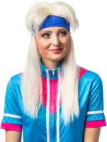 80&apos;s Aerobics Pruik Blond met Hoofdband