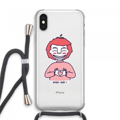 Hartje: iPhone XS Max Transparant Hoesje met koord