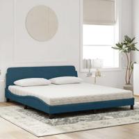 Bed met matras "Dover" fluweel blauw 180x200 cm