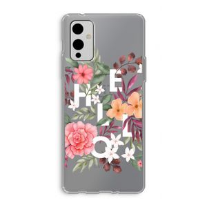 Hello in flowers: OnePlus 9 Transparant Hoesje