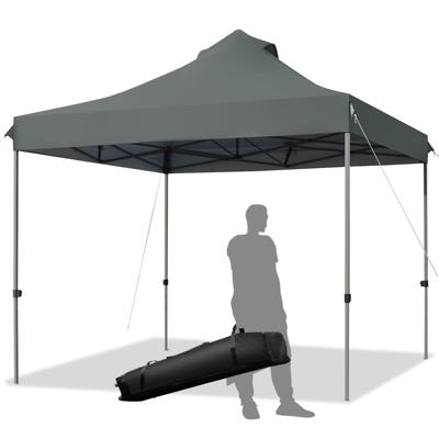 3 x 3 m Paviljoen Vouwpaviljoen Waterdicht Winterbestendig UV-Bescherming 50+ in Hoogte Verstelbaar Tuinpaviljoen voor Tuin Feest Grijs