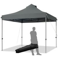 3 x 3 m Paviljoen Vouwpaviljoen Waterdicht Winterbestendig UV-Bescherming 50+ in Hoogte Verstelbaar Tuinpaviljoen voor Tuin Feest Grijs