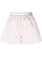 Sporty & Rich short rayé Serfi Logon - Blanc