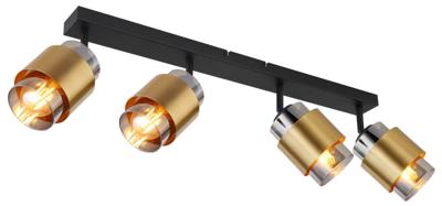 Globo PlafondlampMilley zwart met goud 4-lichts - 15560-4