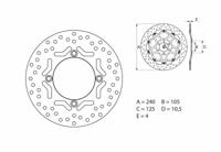 BREMBO Serie Oro remschijf, remschijven voor de moto, vast 68B40775