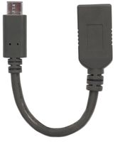 Manhattan USB-kabel USB 3.2 Gen1 (USB 3.0 / USB 3.1 Gen1) USB-C stekker, USB-A bus 0.15 m Zwart Stekker past op beide manieren 355285 - thumbnail