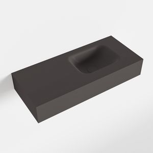 MONDIAZ LEX Dark_grey vrijhangende solid surface wastafel 70cm. Positie wasbak rechts