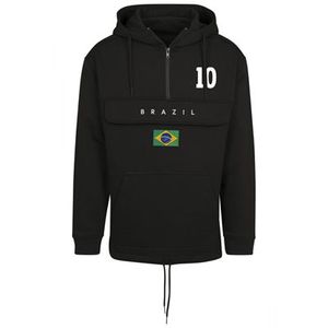 FC Eleven - Brazilië Vlag Anorak Hoodie - Zwart