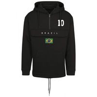 FC Eleven - Brazilië Vlag Anorak Hoodie - Zwart - thumbnail