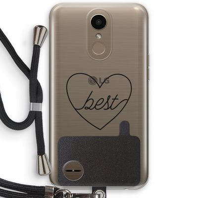Best heart black: LG K10 (2017) Transparant Hoesje met koord