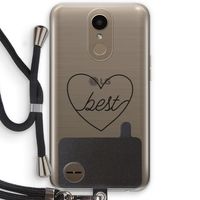 Best heart black: LG K10 (2017) Transparant Hoesje met koord