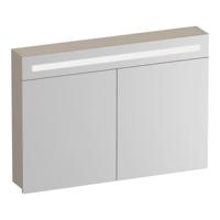 Brauer Promise Spiegelkast - 100 cm - met Verlichting - 2 Spiegeldeuren - Mat Beige