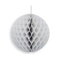 1x Papieren kerstballen grijs 10 cm kerstversiering   -