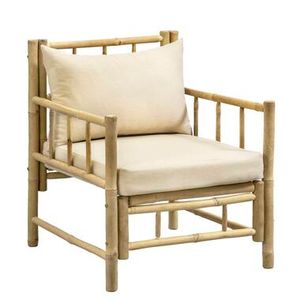 Loungestoel Tarifa - crème - incl. kussens - 82x66x75 cm - Leen Bakker