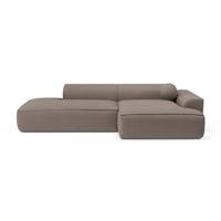 Rechthoekige sofa in taupe geweven stof 260cm - thumbnail